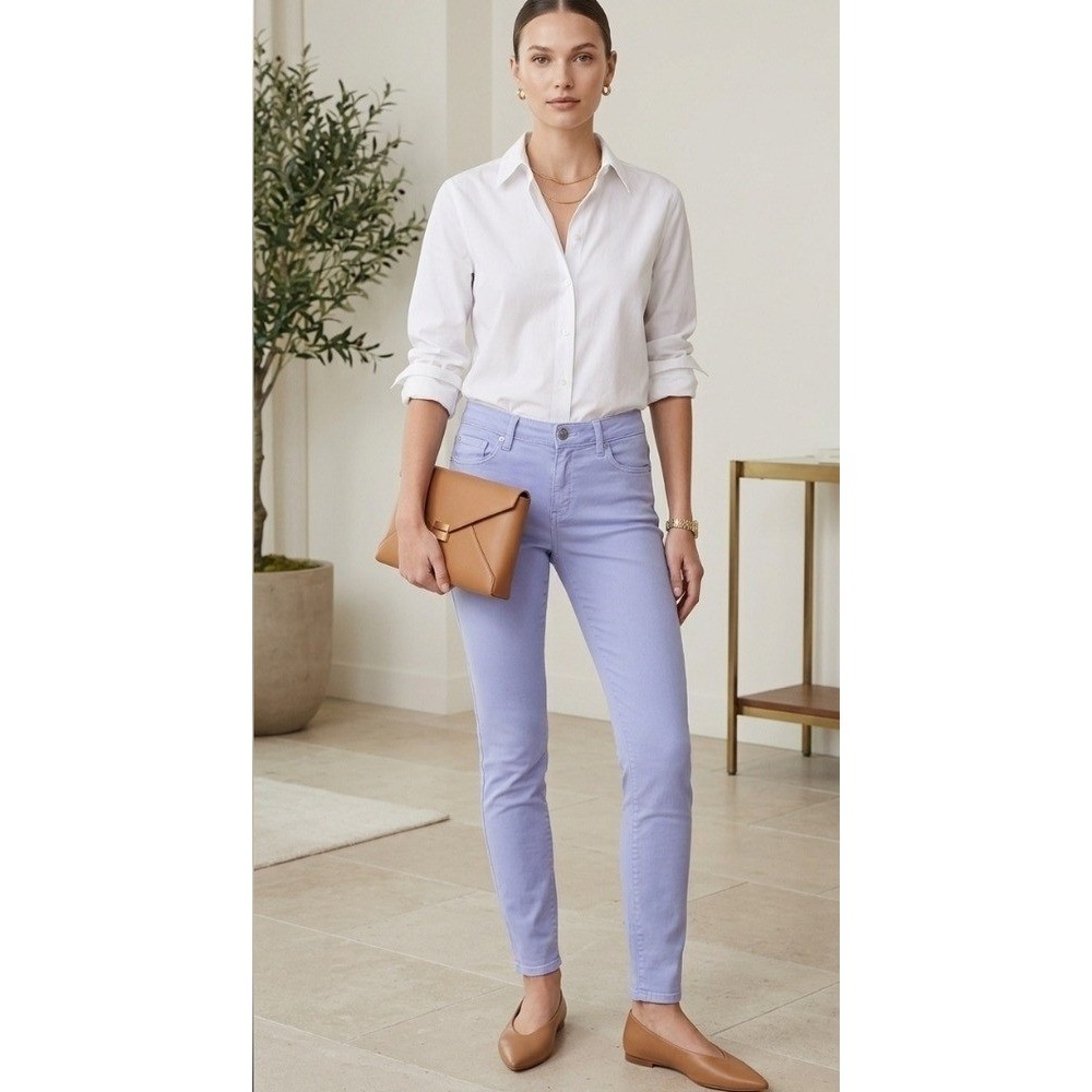Paige Skyline Ankle Peg Jeans Periwinkle Lilac‎ 31 Spring Summer Preppy Coastal